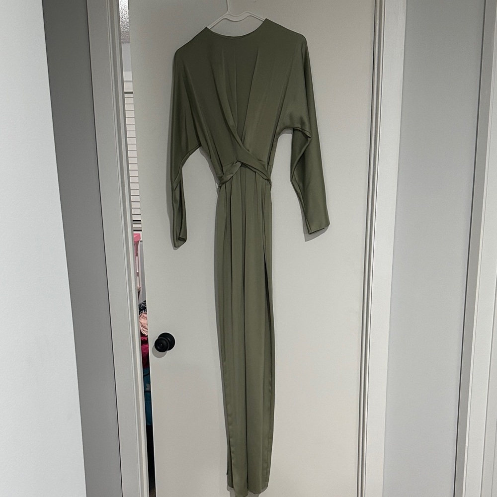 ASOS Elegant Olive Green Wrap Dress